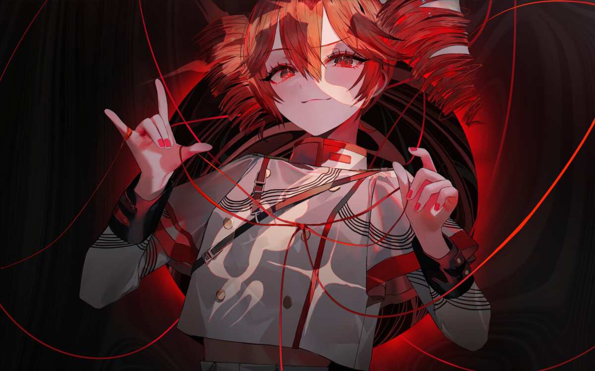 红色长发女孩动态壁纸