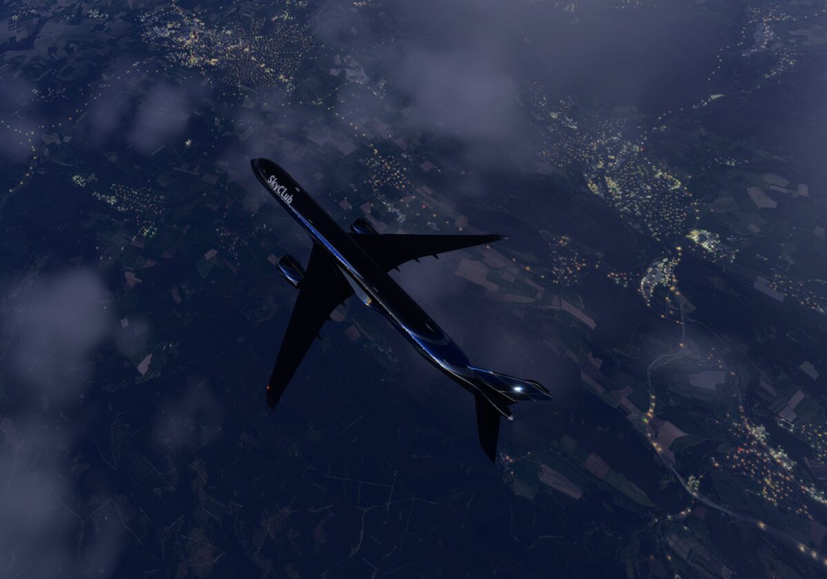 夜空下的飞行
