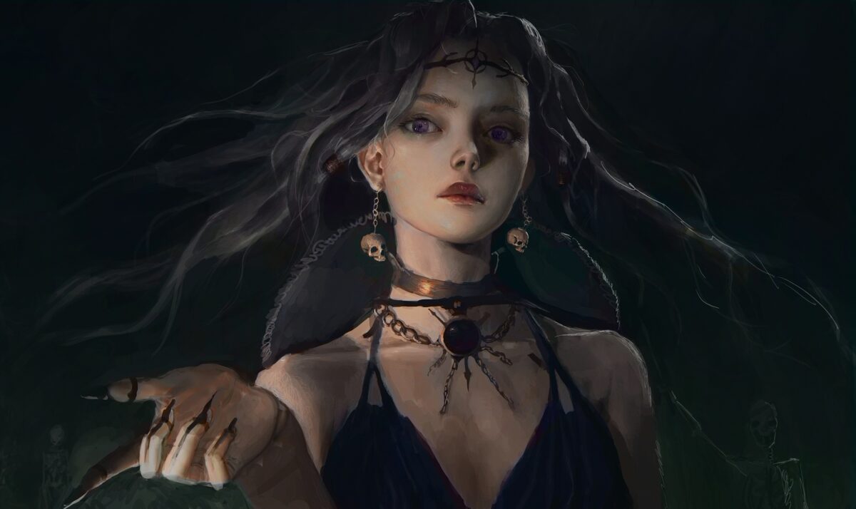 神秘黑发女性