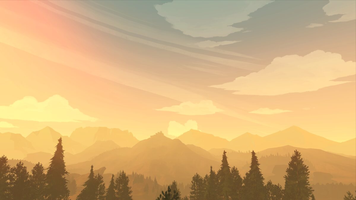 日落山景