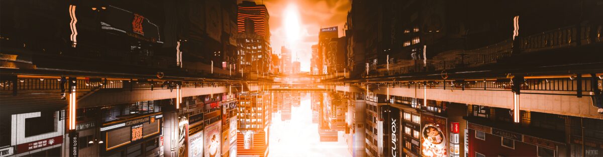 日落下的未来都市