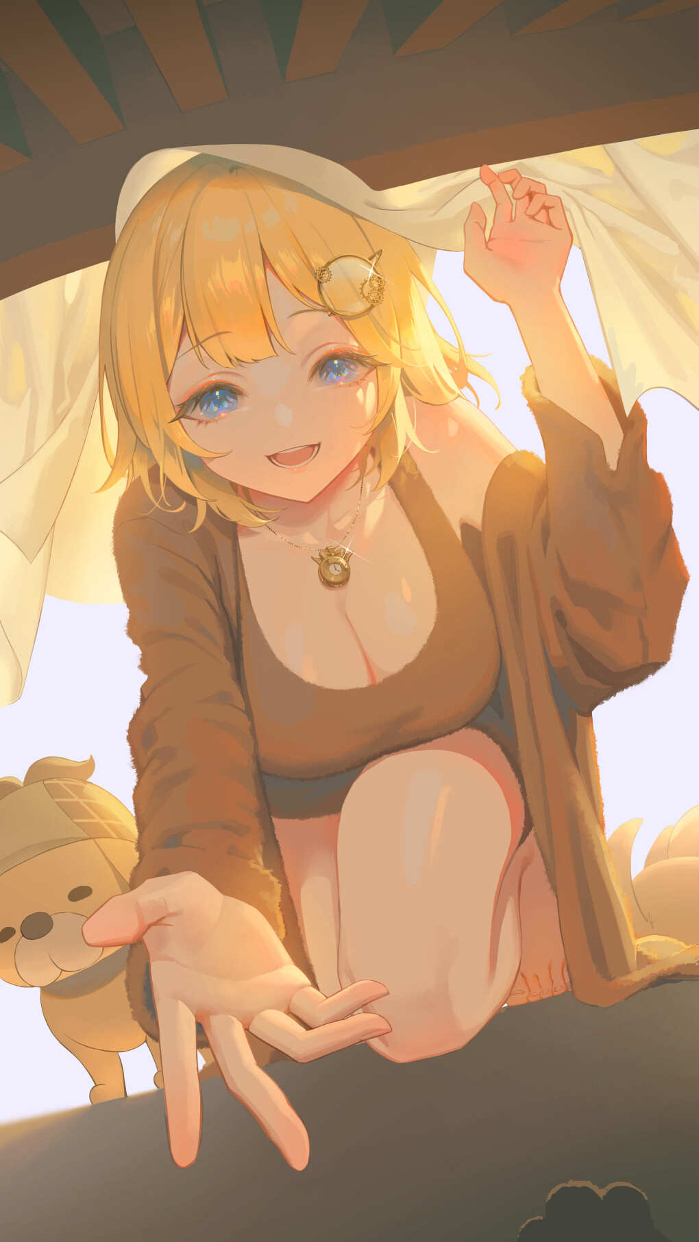 金发少女与宠物狗