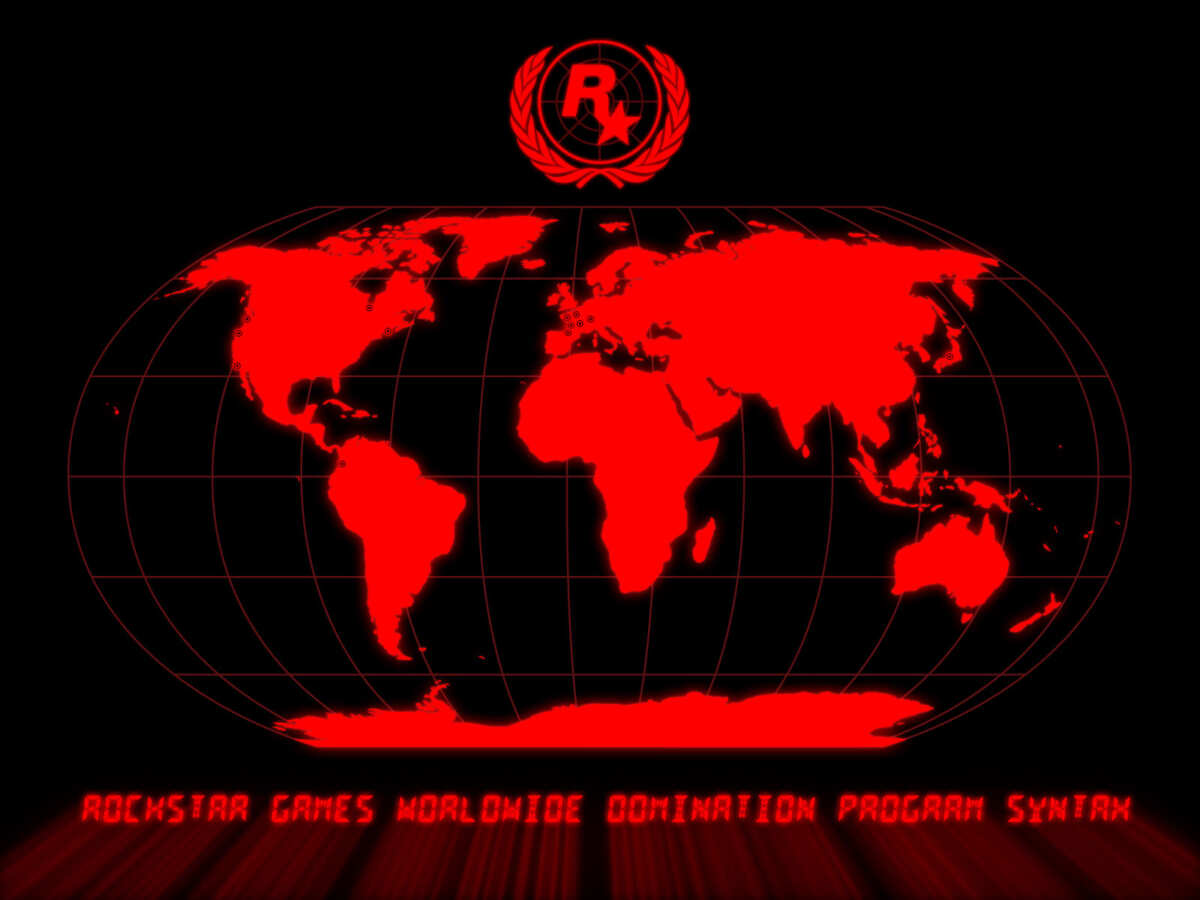 红色世界地图壁纸