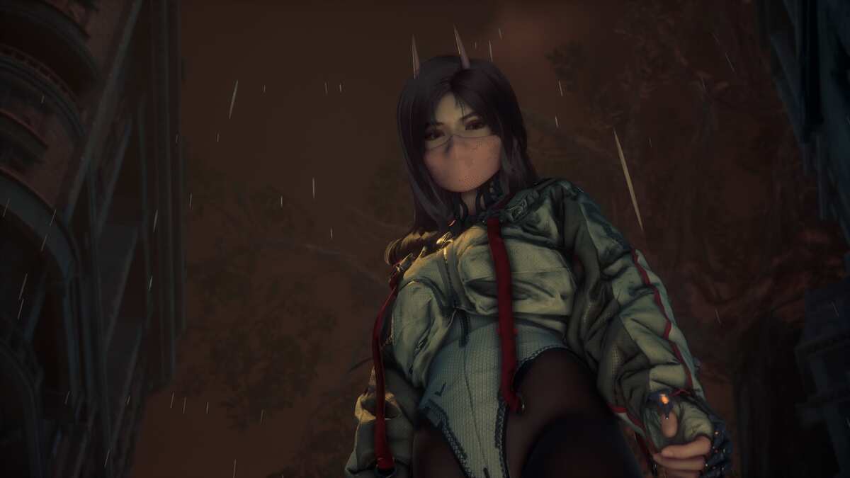 夜雨中的神秘少女