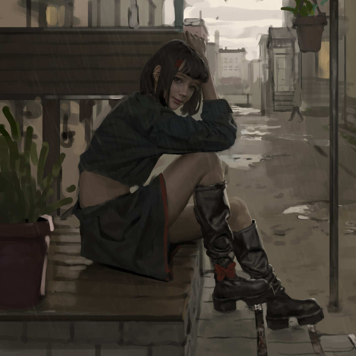 雨中沉思