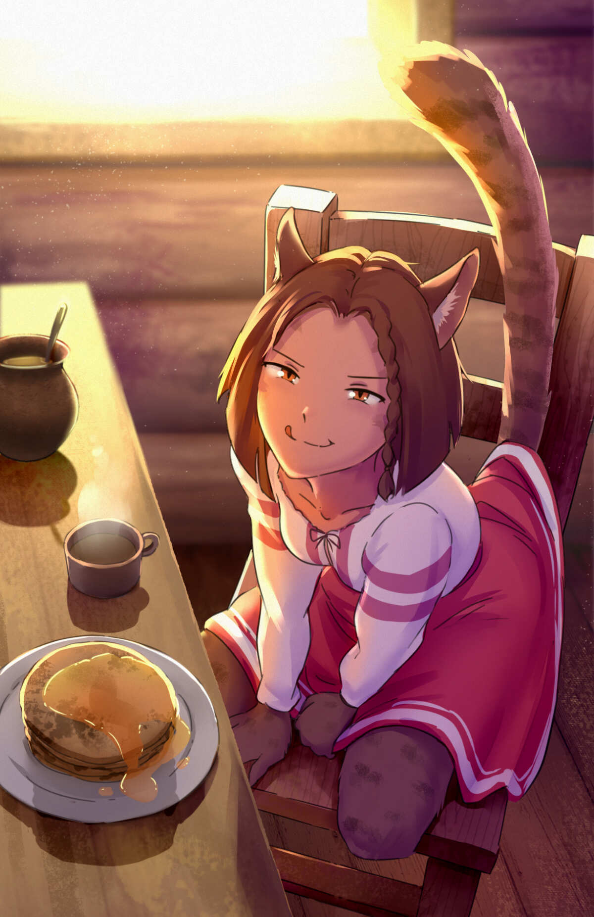 阳光下的猫耳女孩
