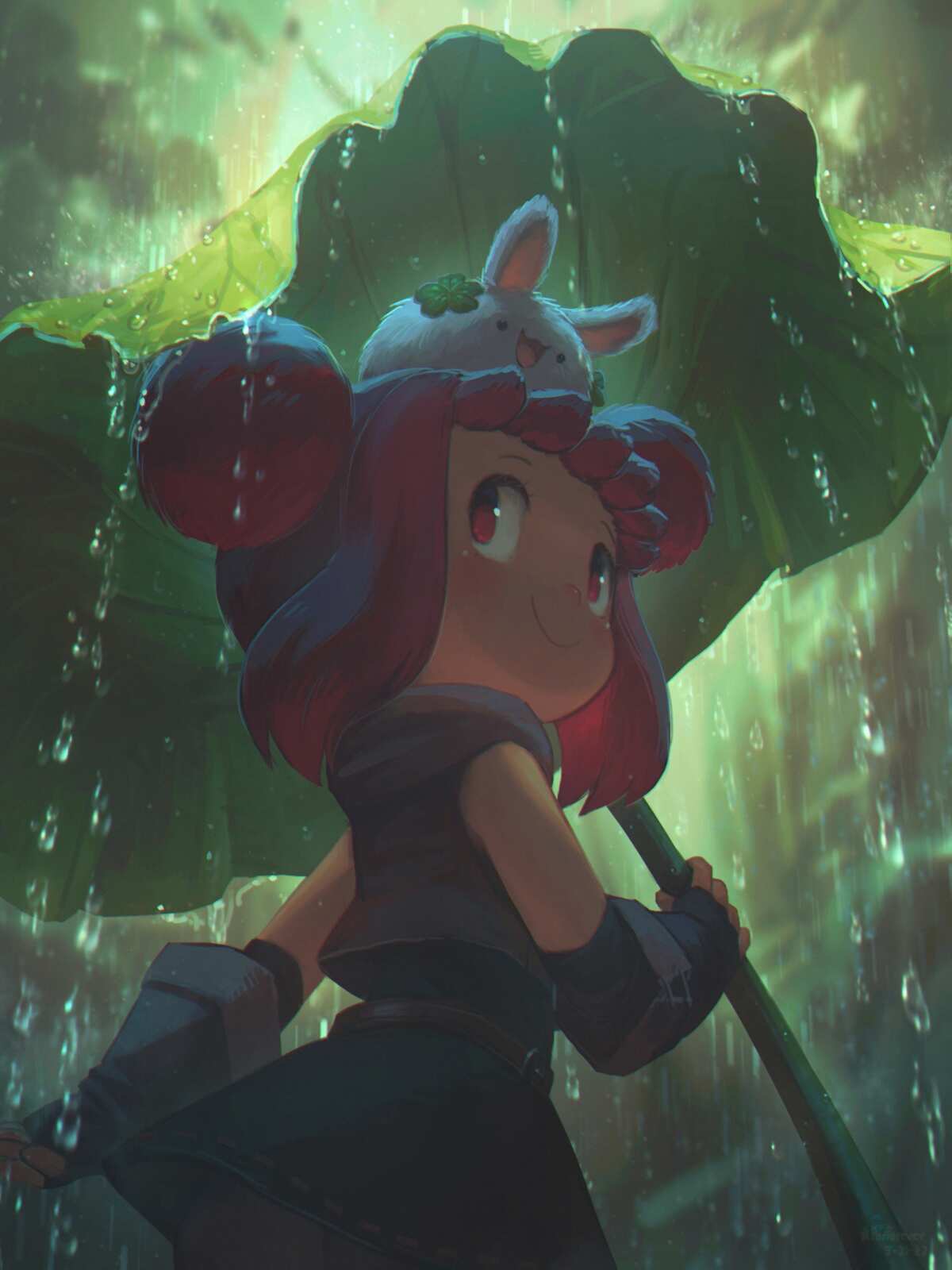 雨中红发少女