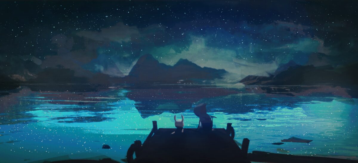 星空下的宁静湖泊