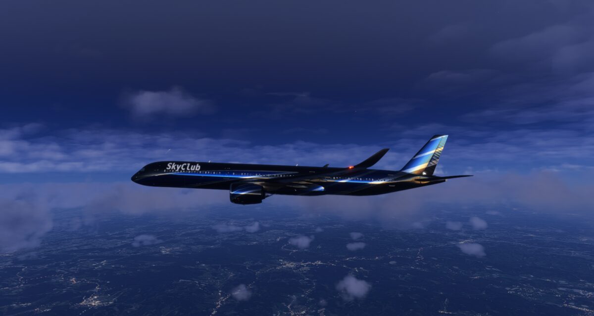 夜空下的飞行