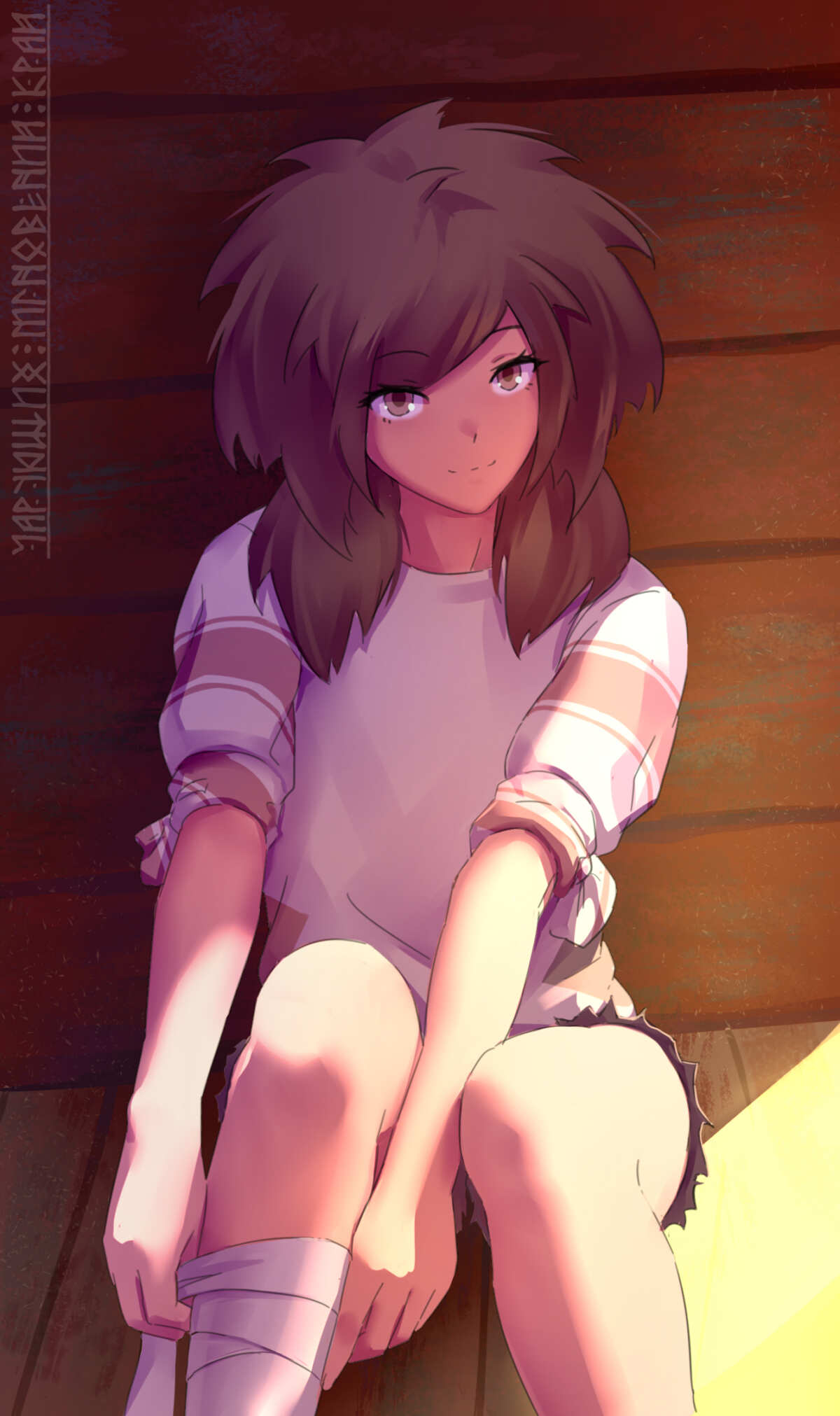 阳光下的微笑少女