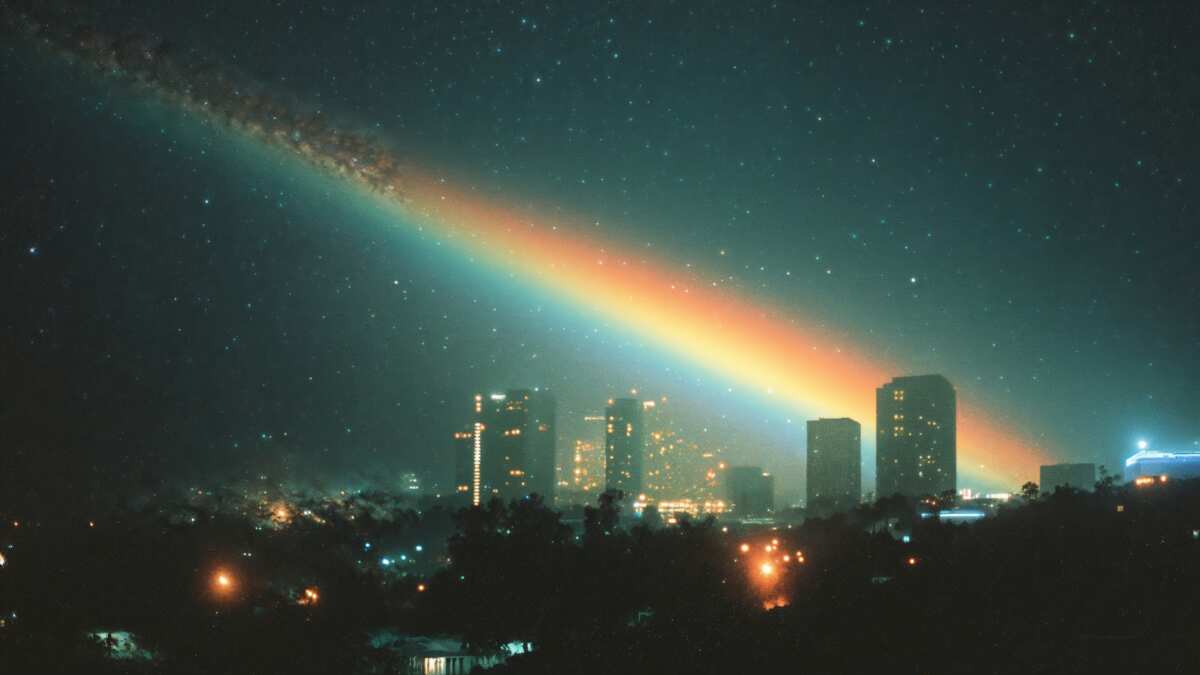 星空下的都市彩虹