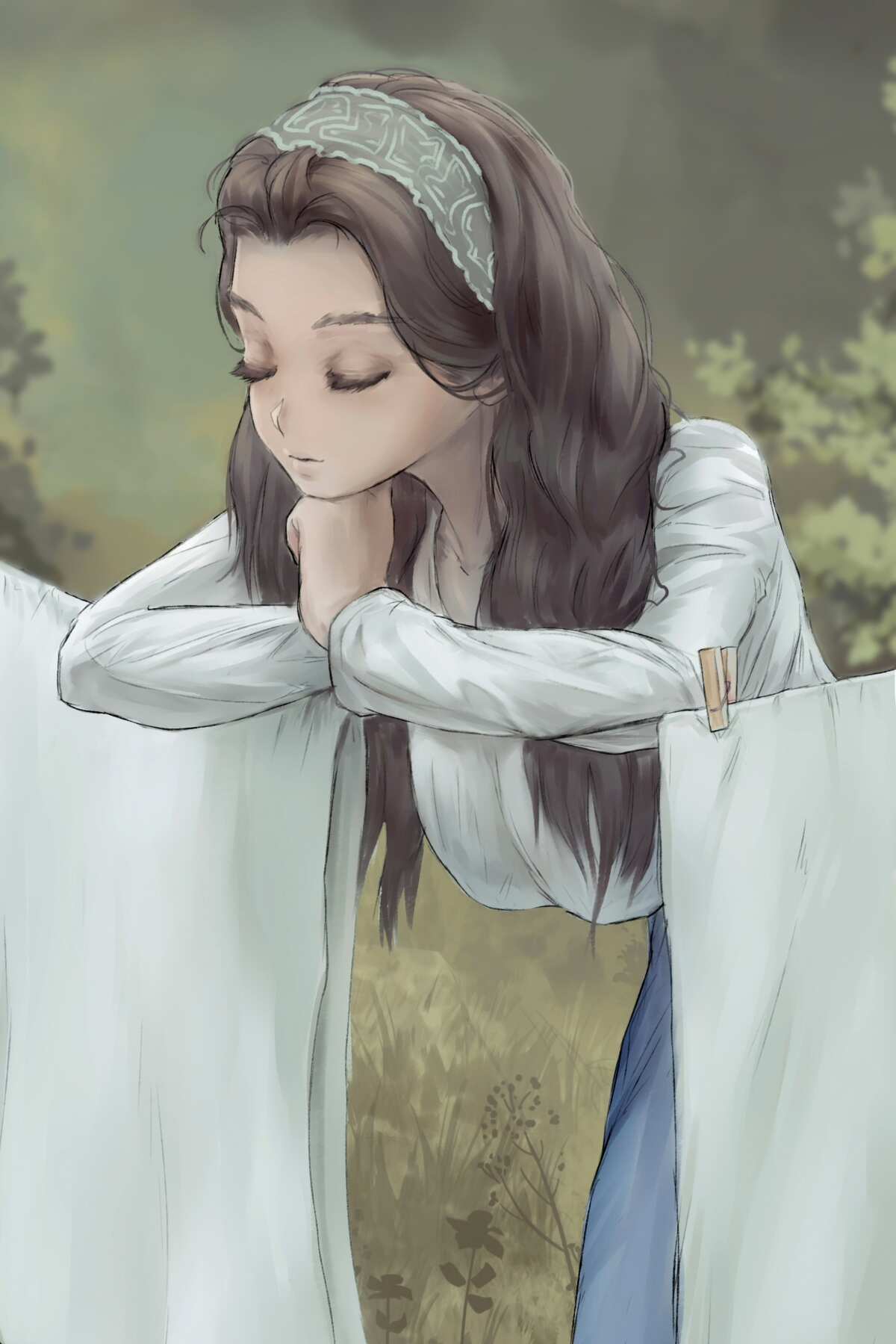长发女子户外肖像