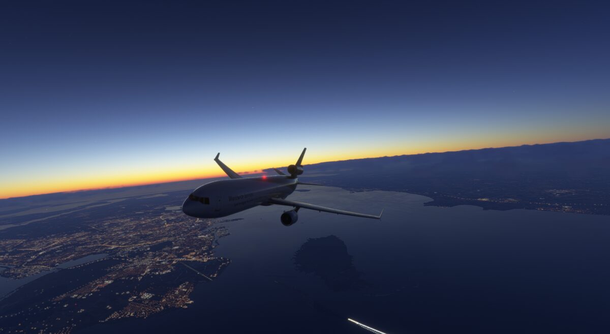 夜空下的飞行