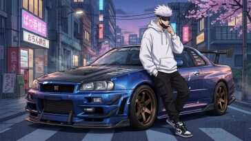 动态壁纸：Gojo Nissan Skyline GT-R R34 灵幻师