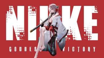 高清日式动漫胜利女神Nikke主题动态壁纸，红色背景，武士风格和服元素