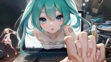 Miku Breaking The Screen Live Wallpaper