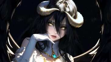 Albedo Overlord 神秘夜景动漫动态壁纸，高清清晰，适合桌面背景