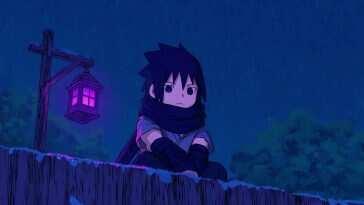 Chibi Sasuke Snowfall Night Live Wallpaper