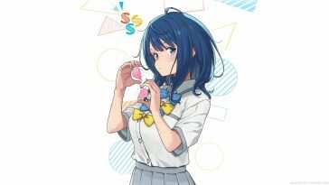 雨夜中凝视的动漫少女安娜·亚奈米高清治愈动态壁纸