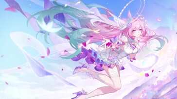 《崩坏：星穹铁道》赛雷尼亚花瓣飘散动态壁纸，高清分辨率，治愈系粉色风格，适合桌面和移动设备