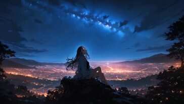 动态壁纸：孤独夜空银河星空