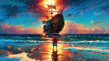 《海贼王》动态壁纸：路飞儿童版海盗船