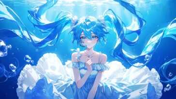 动漫动态壁纸：初音未来水下演唱会