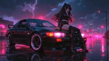 动漫女孩雨天城市动态壁纸