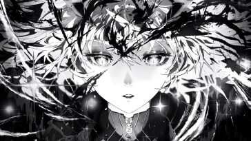 神秘气质动漫女孩黑暗女王高清动态壁纸，2560x1440分辨率，展现静谧氛围