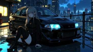 动漫女孩三菱Lancer Evolution VI动态壁纸