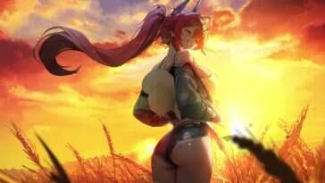 胜利女神 Nikke 夕阳下复古动态壁纸