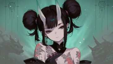 动漫少女纹身动态壁纸