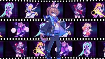 Muse Dash X Arknights Amiya 动态壁纸，高清兔耳长发少女Amiya在夜景中，治愈系风格，适合桌面壁纸