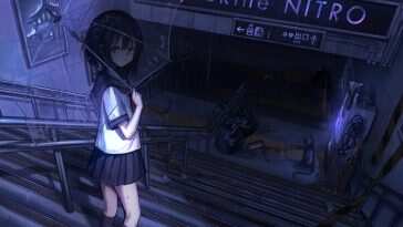 动漫少女伞动态壁纸