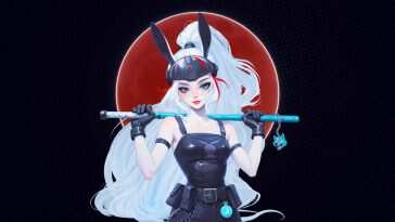兔子少女红月动态壁纸