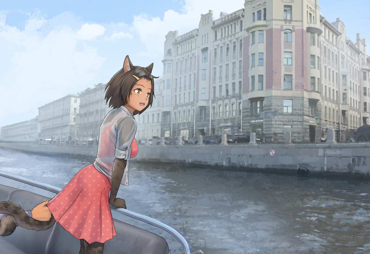 猫耳少女河畔漫步