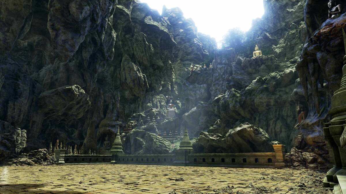 神秘洞穴寺庙壁纸
