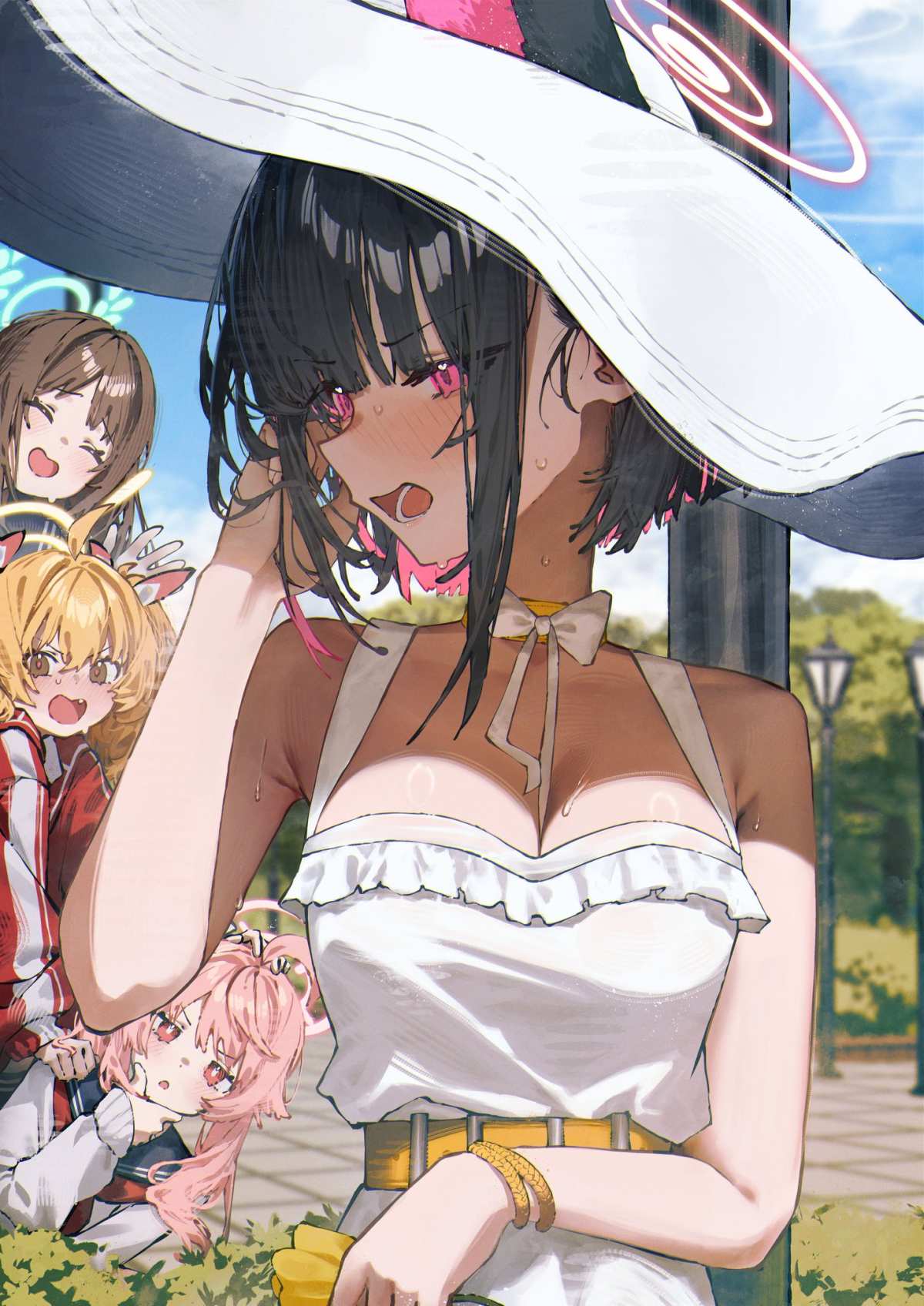 夏日阳光下的少女