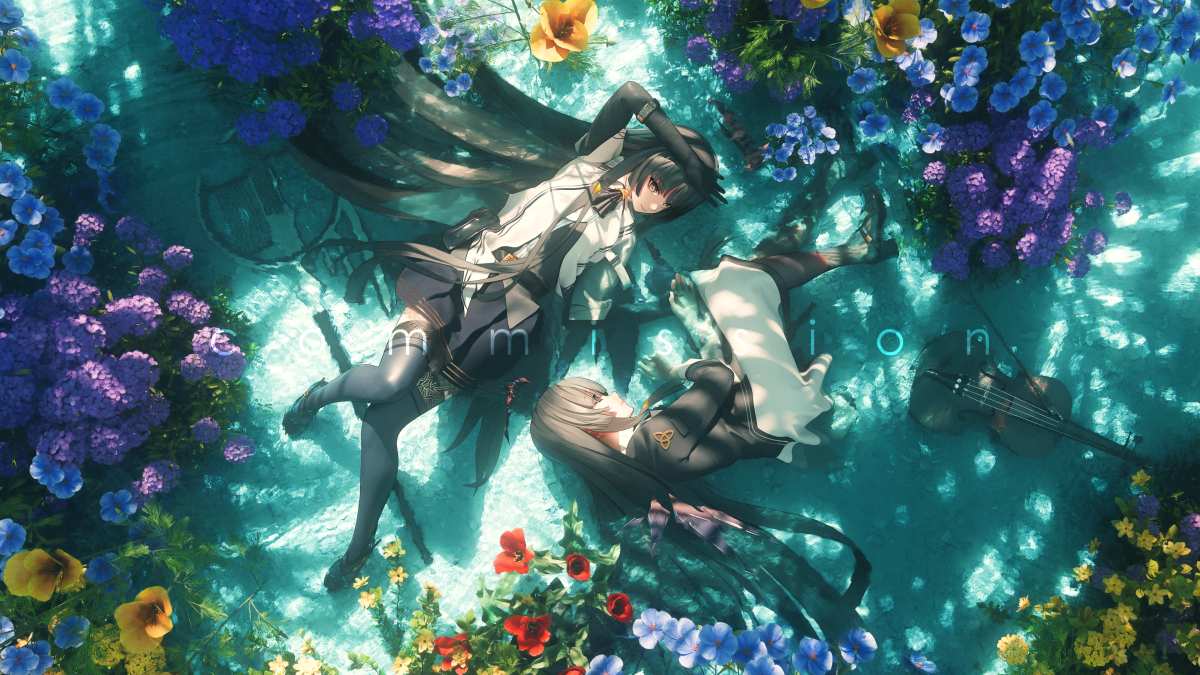 花海中的动漫女孩