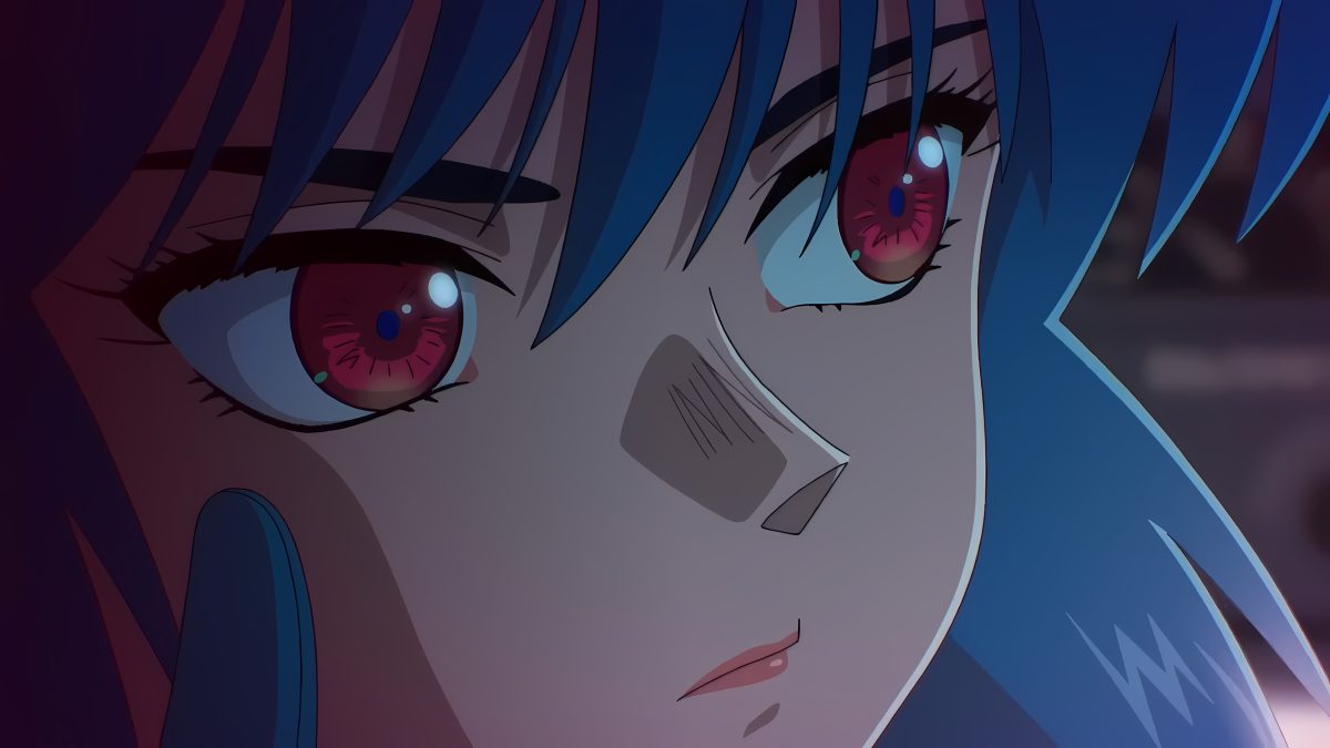 蓝发红眼动漫女孩