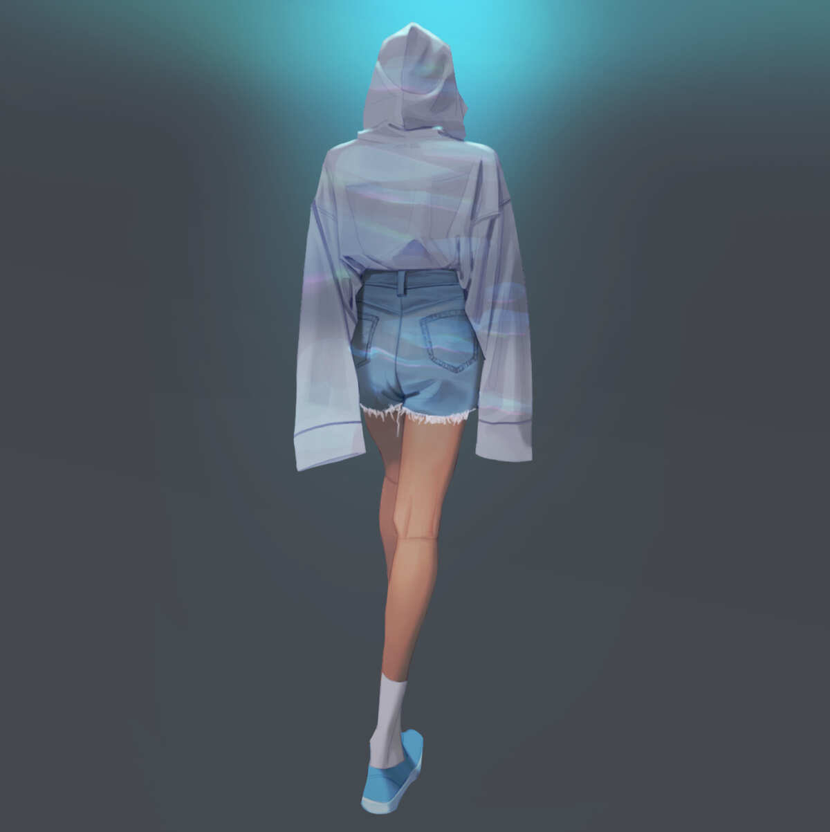 数字艺术女性背影