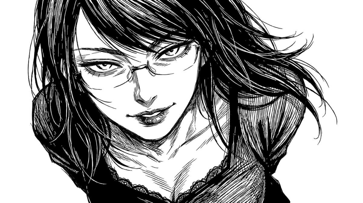 长发女孩黑白线稿