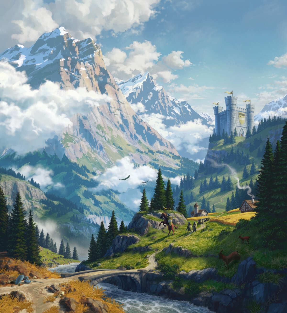 山间城堡风景