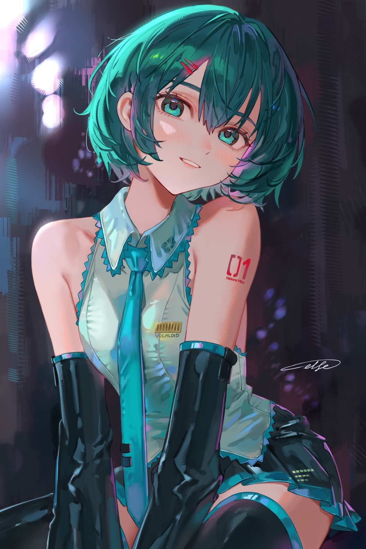 绿色短发女孩