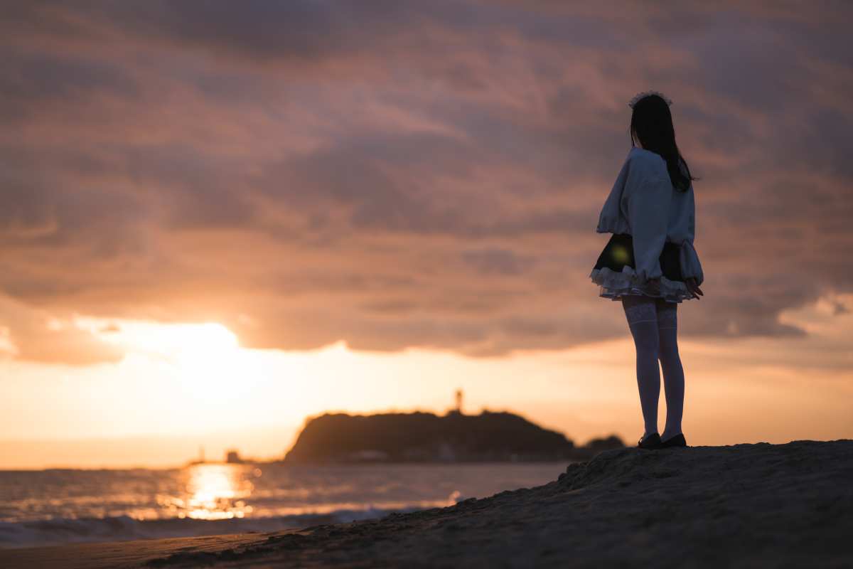 日落下的海滩