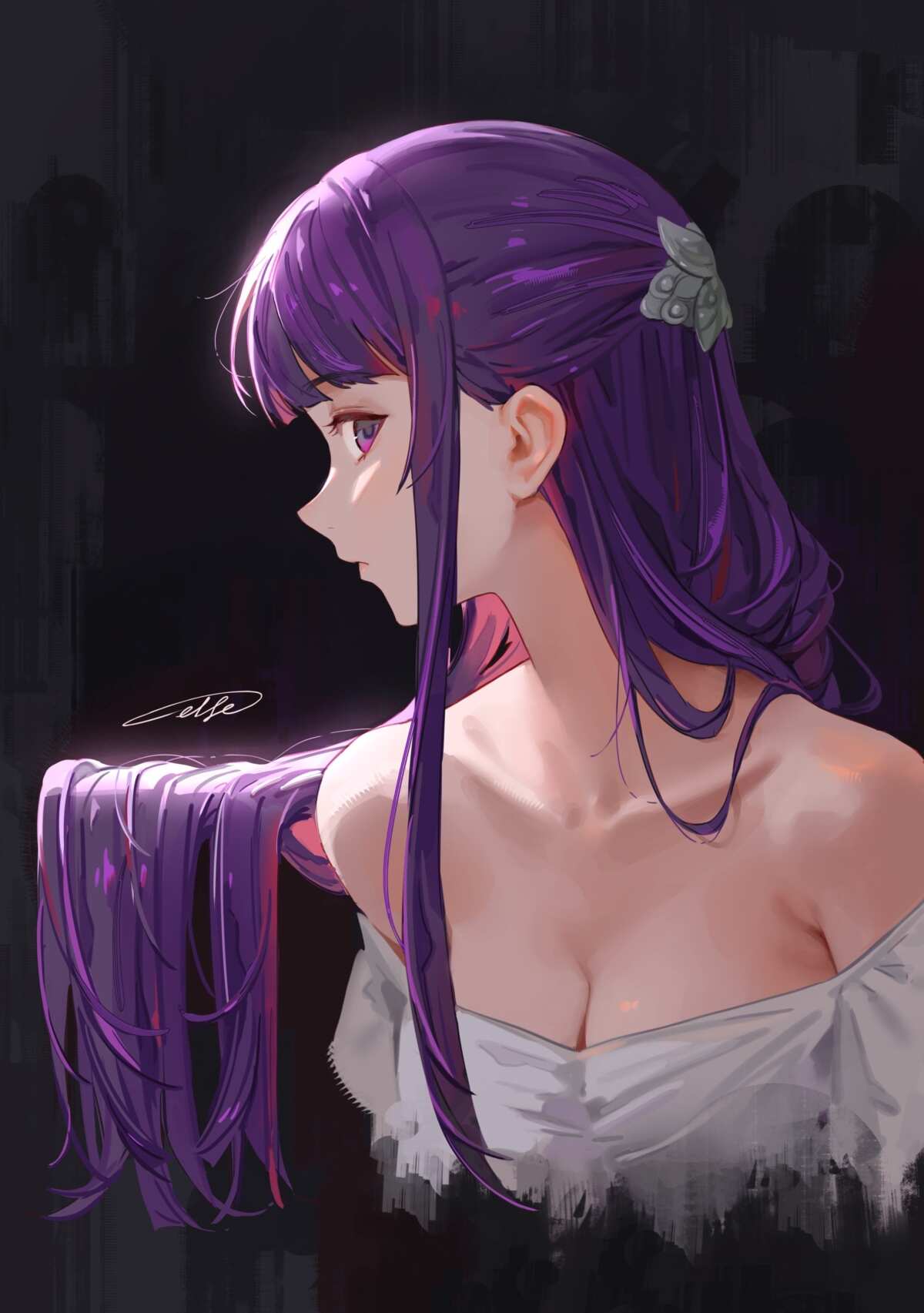 紫色长发女孩