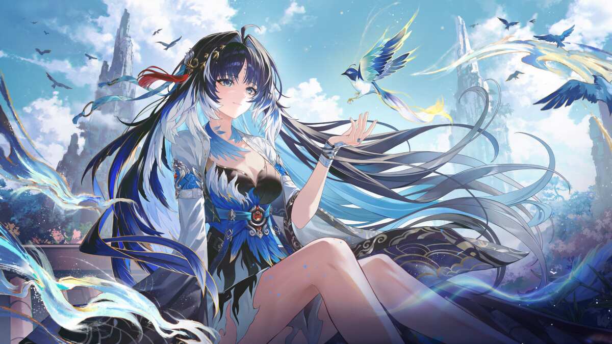 蓝色翅膀的少女