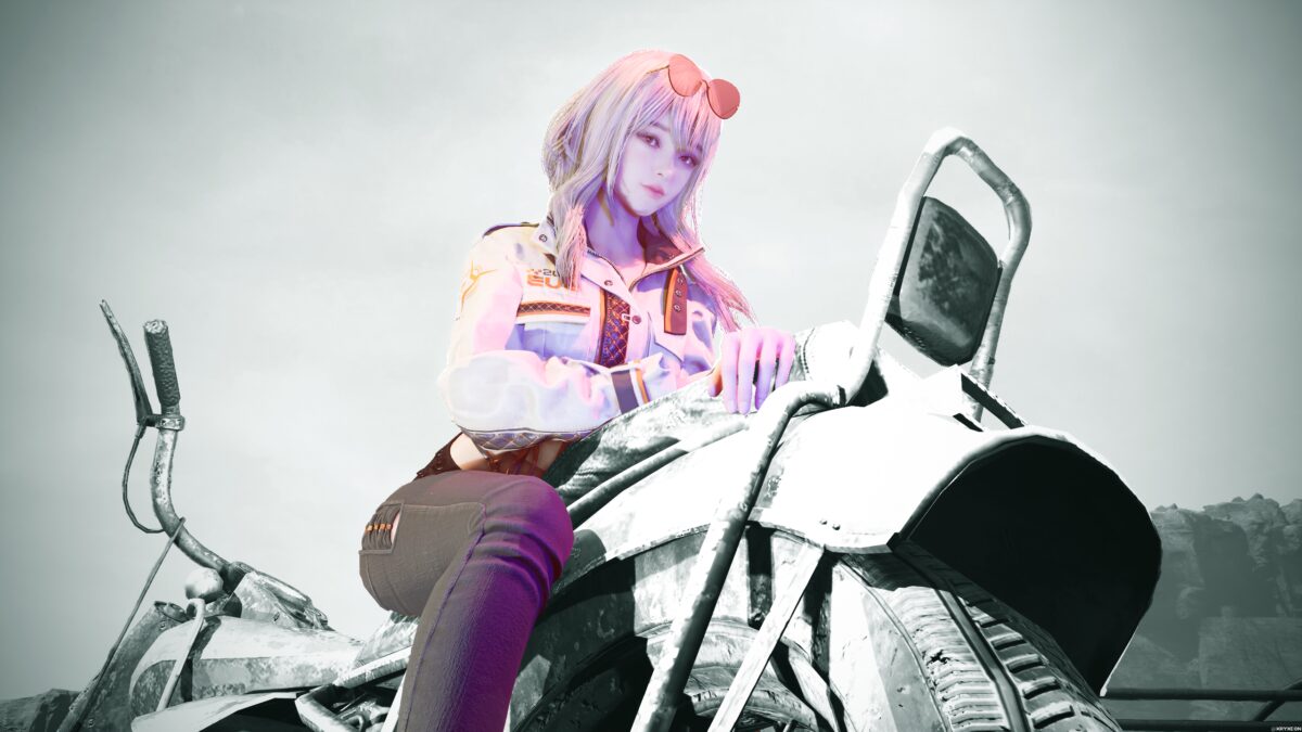 霓虹少女与摩托车