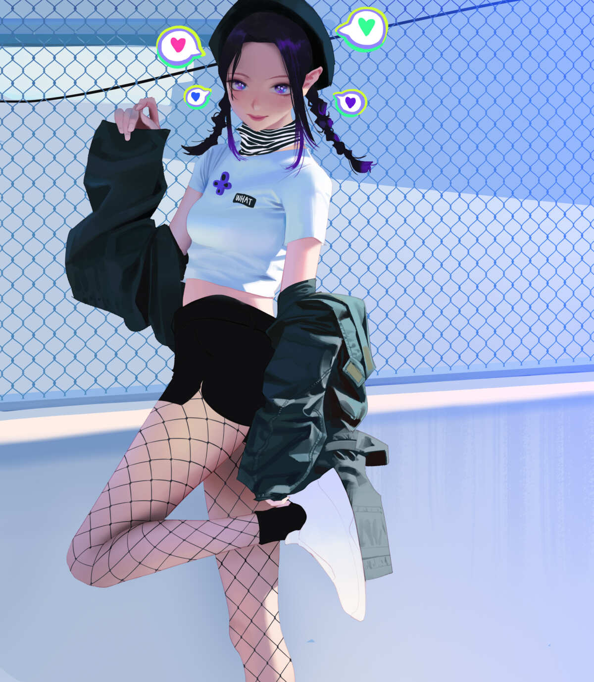 紫色眼眸的动漫女孩