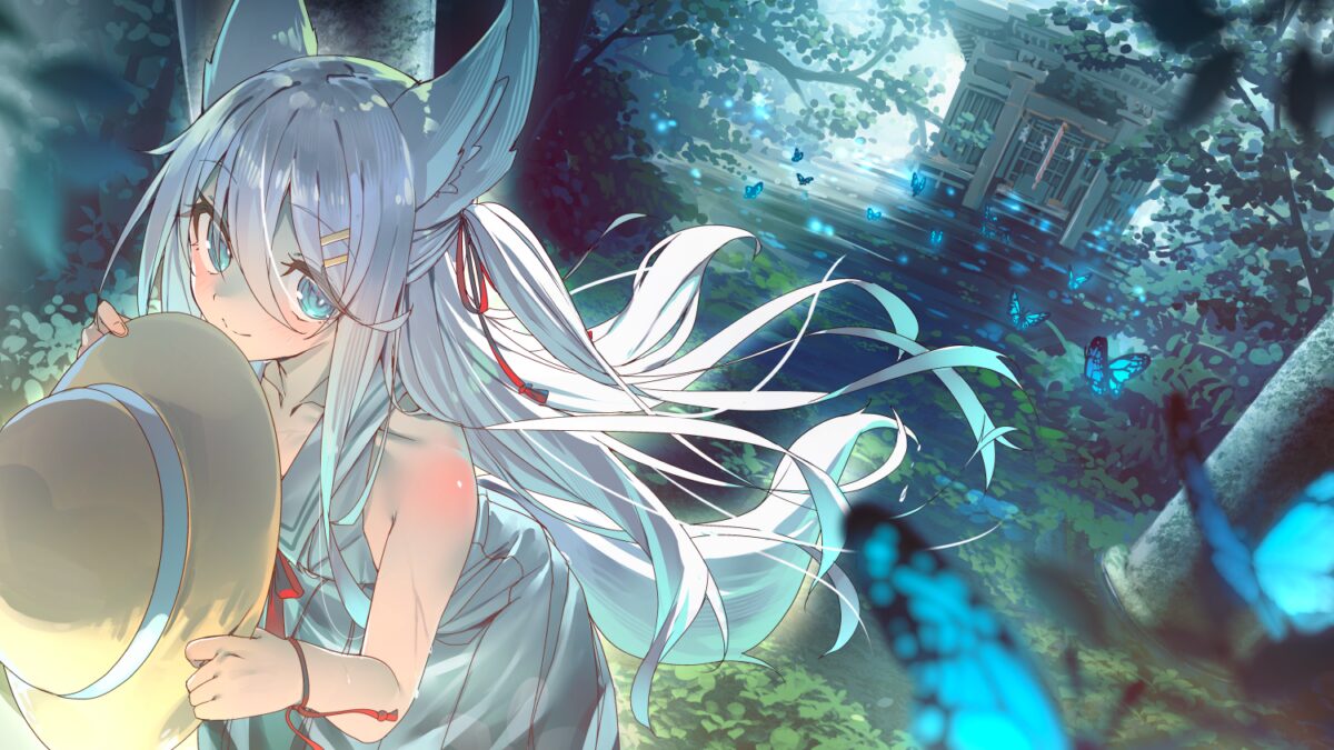 银发少女与自然